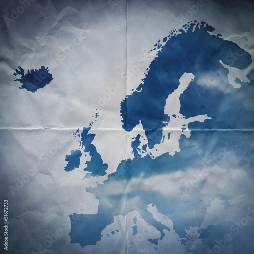 Photo: paper europe map paper europe map