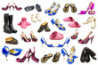 collection shoes isolated on white