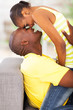 young african couple flirting