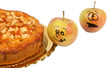 Photo: Funny apples with apple pie Funny apples with apple pie