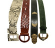 variety of ornate leather belts, isolated