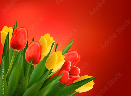 Vector: Holiday background with colorful flowers. Vector illustration. Holiday background with colorful flowers. Vector illustration.