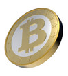 Bitcoin isolated on white. 3D photo rendering
