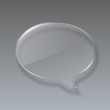 Glass bubble speech on gray background