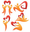 Vetor: vector collection of abstract people and hearts in their hearts vector collection of abstract people and hearts in their hearts