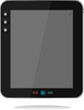 Blank PC tablet with empty grey screen