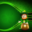 Leprechaun for st patrick's day with big golden pot