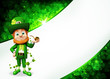 Leprechaun for st patrick's day with golden smoking pipe
