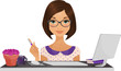 Vecteur : Secretary behind her desk Secretary behind her desk