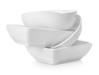 Empty white bowls