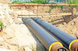 Tubes of pipeline in the ground