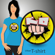 T-shirt design with knockout illustration