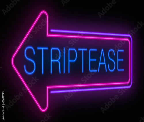 Illustration: Striptease sign. Striptease sign.