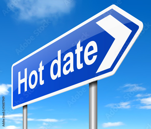 Illustration: Hot date concept. Hot date concept.