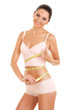 Happy woman with measure tape