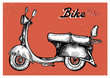 Retro scooter sign for rent