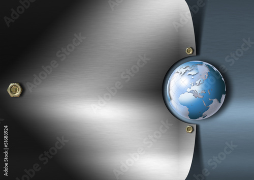 Illustration: Blue and Metal Business Background Blue and Metal Business Background
