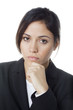 Foto: unhappy business girl thinking about new opportunity unhappy business girl thinking about new opportunity