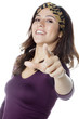 smiling woman giving a nice ultimatum
