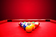Foto: Billards pool game. Color balls in triangle Billards pool game. Color balls in triangle