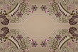 paisley pattern with wavy oval frame