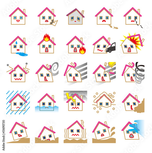 Illustration: 住宅の自然災害事故火災 住宅の自然災害事故火災