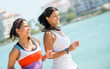 Women running outdoors
