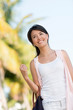 Latin Woman Walking In Miami