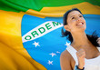 Woman running a marathon in Brazil