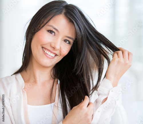 Photo: Woman in need of a haircut Woman in need of a haircut