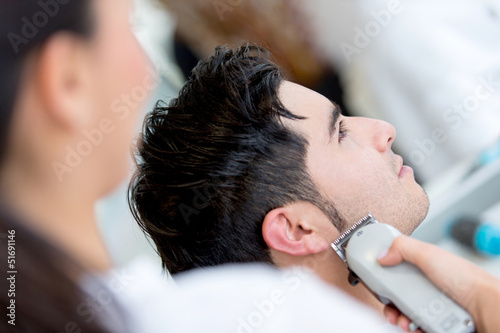 Photo: Man at the hairdresser Man at the hairdresser
