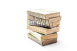 vintage old book on white background
