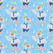 Seamless, cartoon goose divers