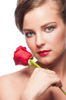 Woman with red rose