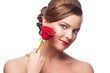 Woman with red rose