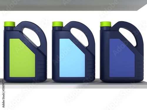 Illustration: Jerrycans with car engine oil - isolated Jerrycans with car engine oil - isolated