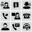 Call center icons set