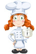 Girl cook character cartoon style vector illustration white