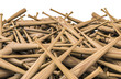Baseball bats pile