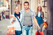 Group of Friends with Shopping Bags
