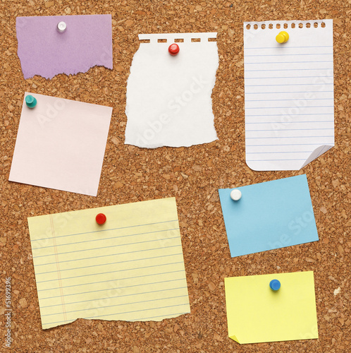 Photo: Notes on Cork Board Notes on Cork Board