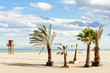 lifeguard cabin on the beach in Narbonne Plage, Languedoc-Roussi