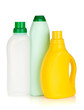 Plastic bottles of cleaning products