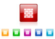 firewall vector glossy web icon set