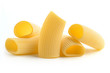 heap of italian pasta on white background