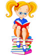 Vektor: Girl reading book Girl reading book