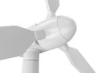 Close-up view of Modern Wind Turbine isolated on white