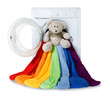 Washing machine, toy and colorful things to wash, isolated