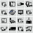 Logistics shipping icons set