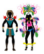 Carnival Silhouette Colorful Couple